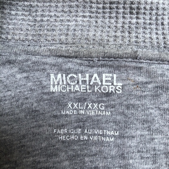 Michael Kors Waffle Thermal Knit Gray Zip Sweater - Picture 4 of 6